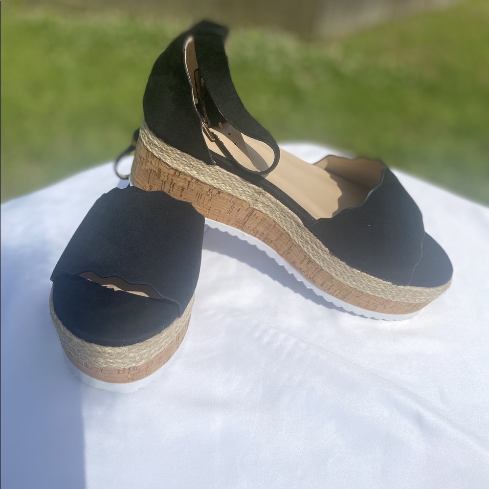 Platform suede sandals